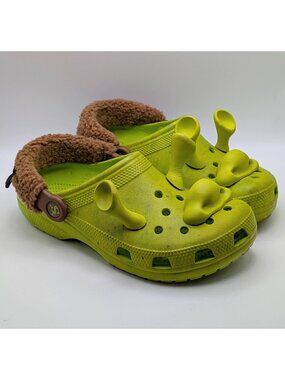 Crocs Classic Clog Dreamworks Shrek Size Mens 5, Women’s 7 Green Noses Ears Shoe